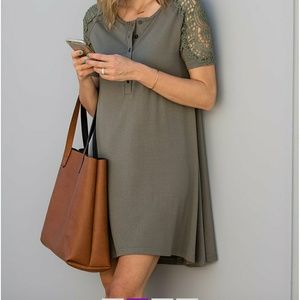 Army green Henley t-shirt dress size 2x